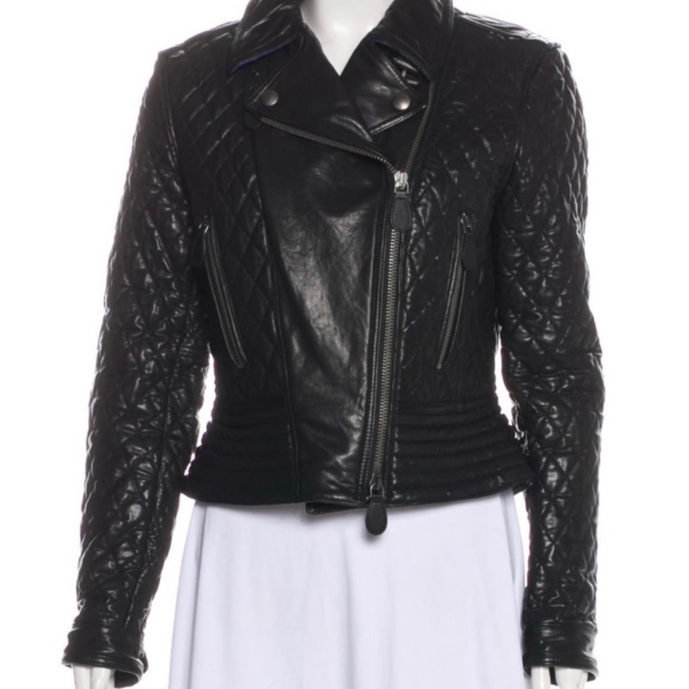 Burberry leather moto jacket